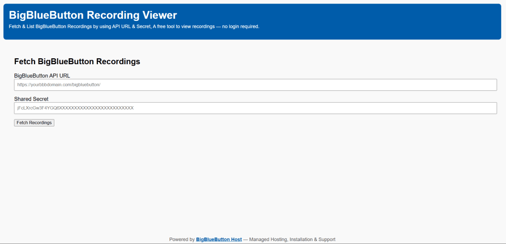 View & List BigBlueButton Recordings Instantly